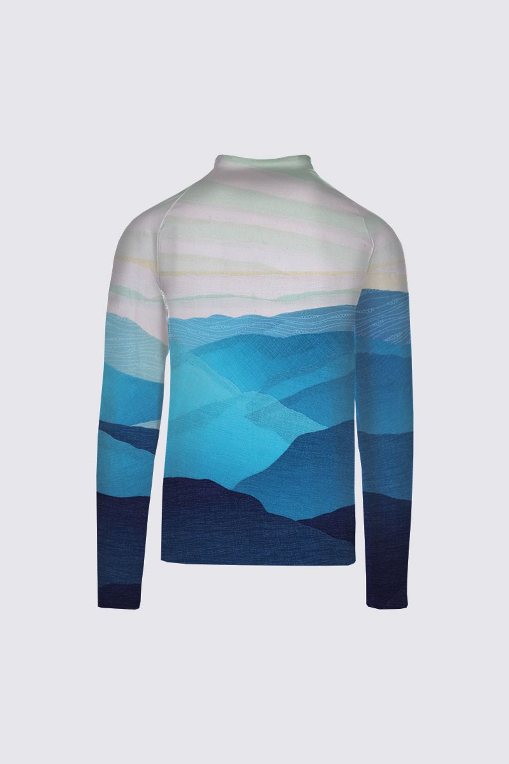 Picture of Green and Cream Sky Sydney half-zip Top
