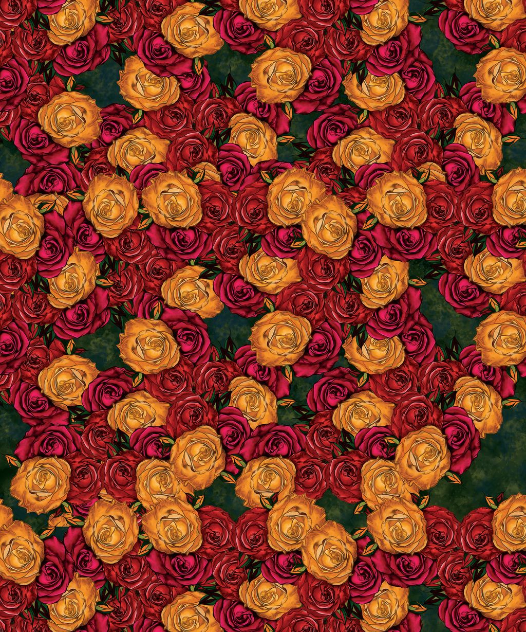 Picture of Warm Painted Roses Pattern