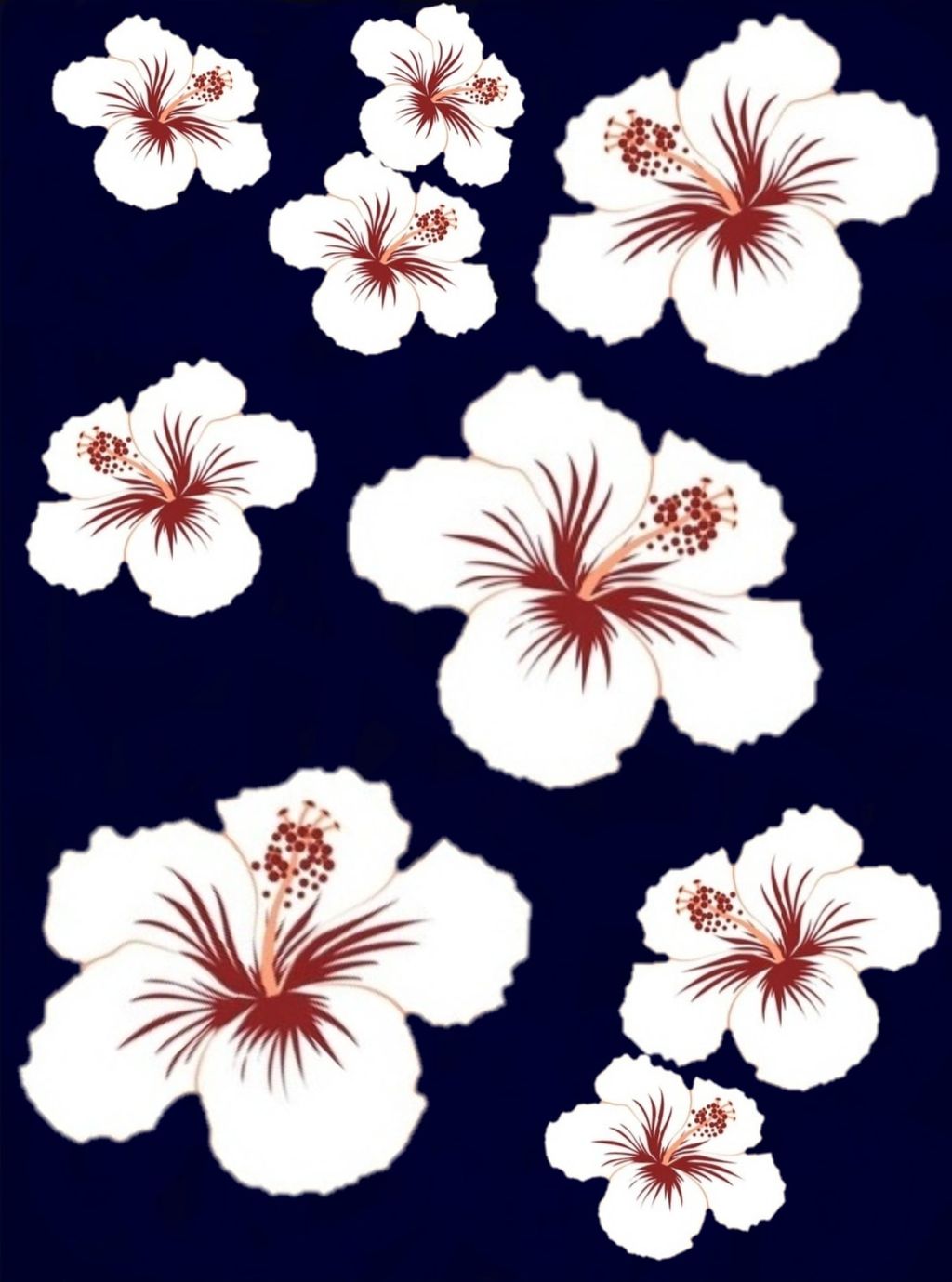 Picture of Navy & White Hibiscus