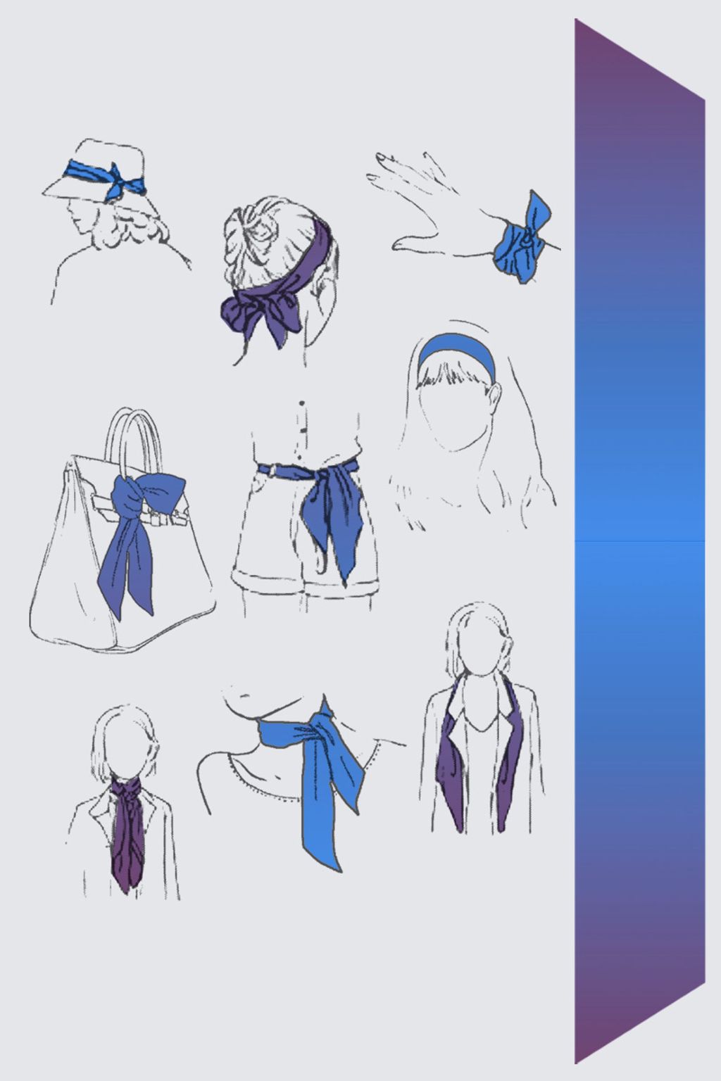 Picture of Blue Gradient Rébecca Light Drape Scarf