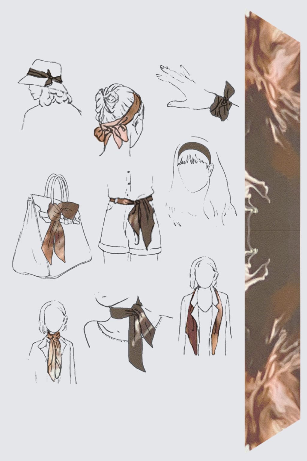 Picture of Spilt Coffee Mocha Rébecca Light Drape Scarf