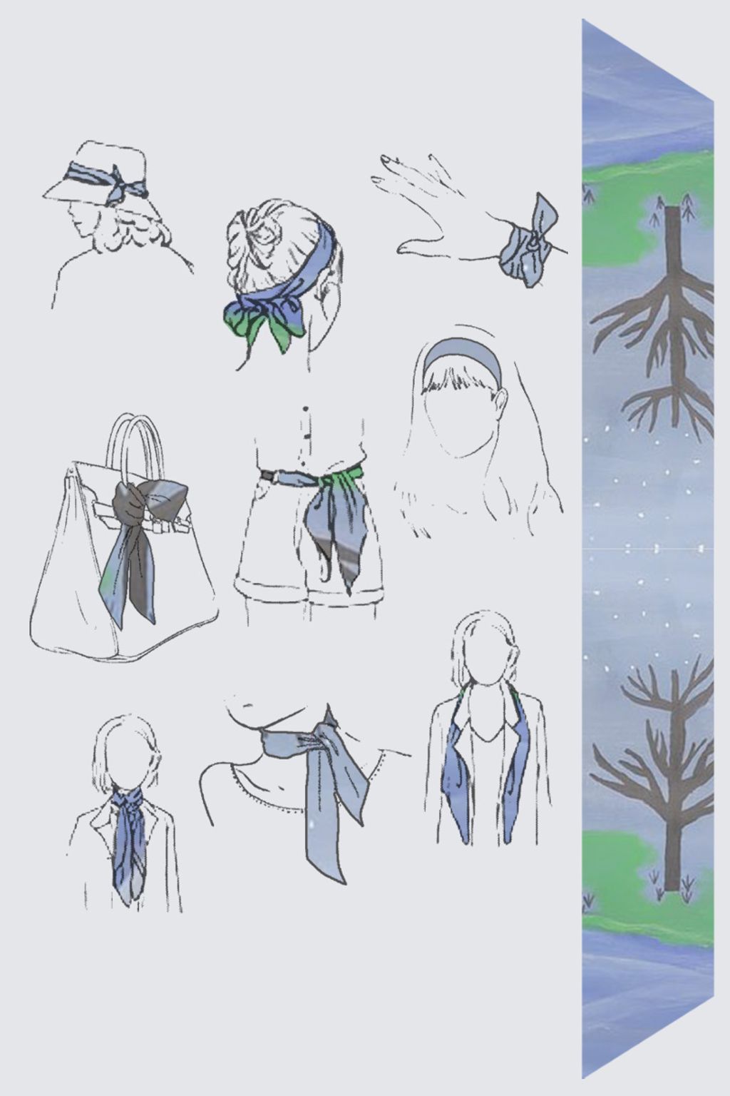 Picture of Clear cold night Rébecca Light Drape Scarf