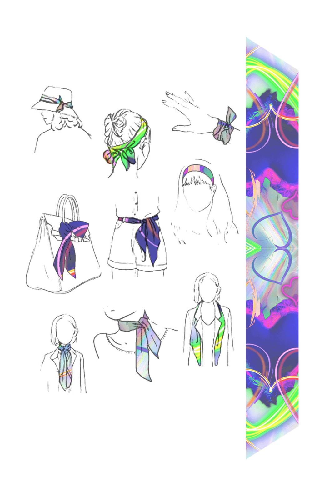 Picture of Code Red: Neon Hearts Unleashed Rébecca Light Drape Scarf