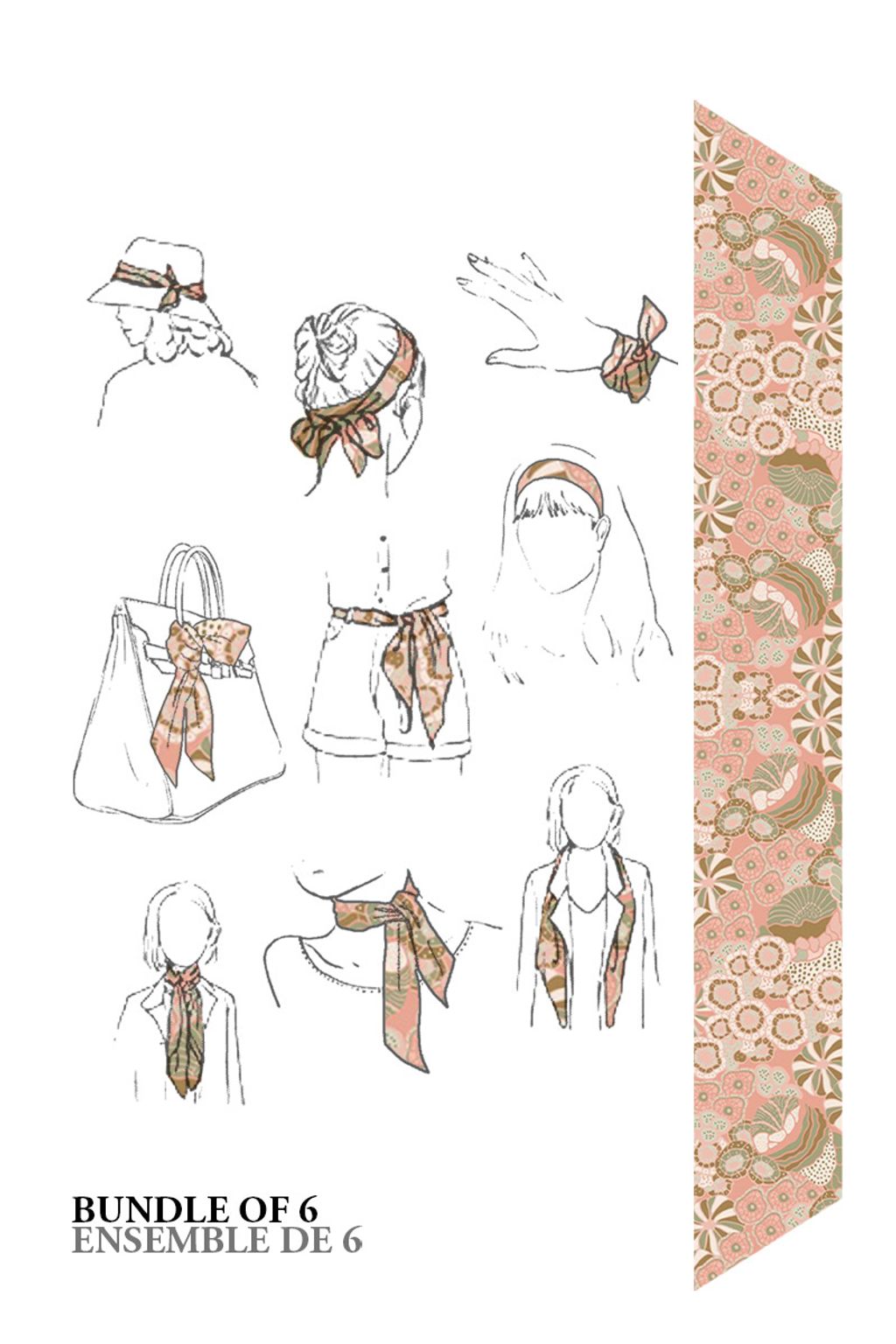 Picture of Été côtier Pack of 6 Rébecca Light Drape Scarf