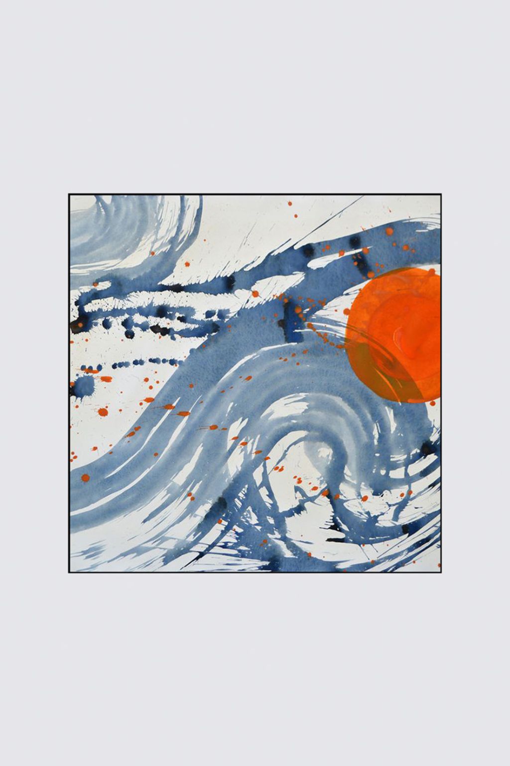 Picture of Splashing Waves & Sunlight Interlock Fabric Sample