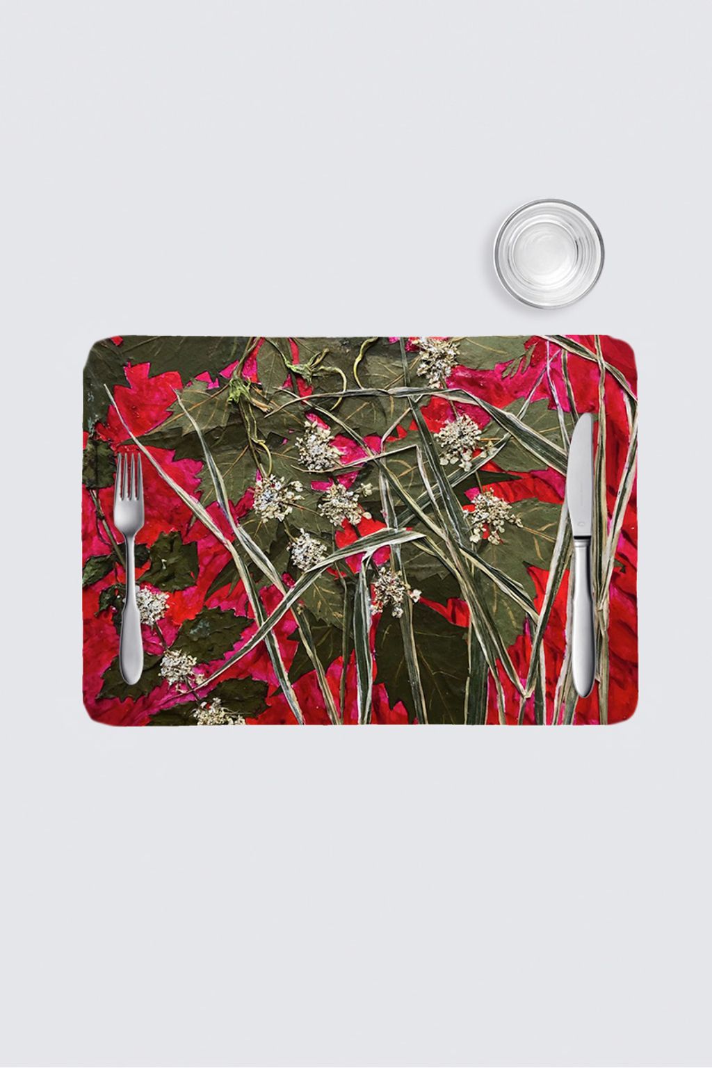 Picture of Green & White on Crushed Velvet 4-pack Regular Place Mat