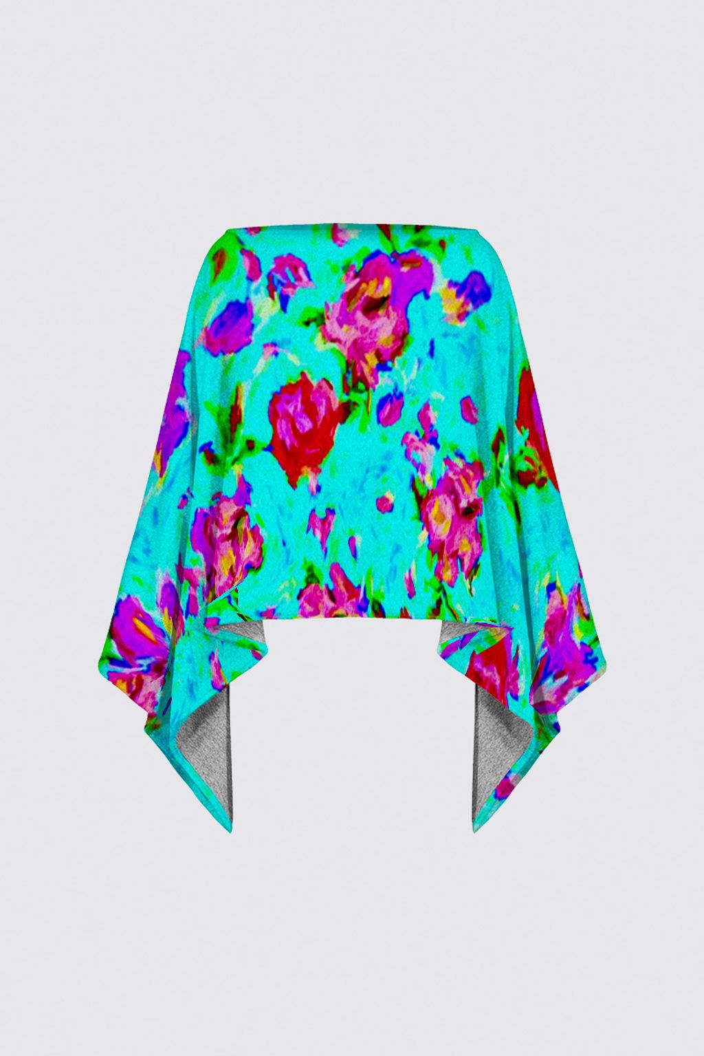 Picture of Turquoise floral  Ava Poncho