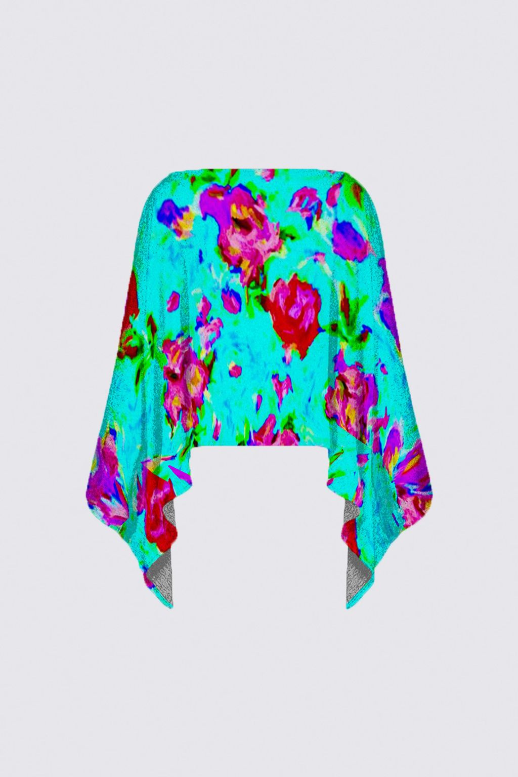 Picture of Turquoise floral  Ava Poncho