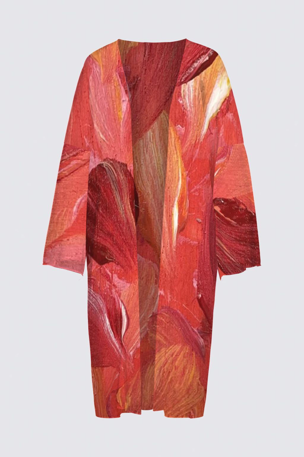 Picture of Red and Orange Abstract Elani Kimono