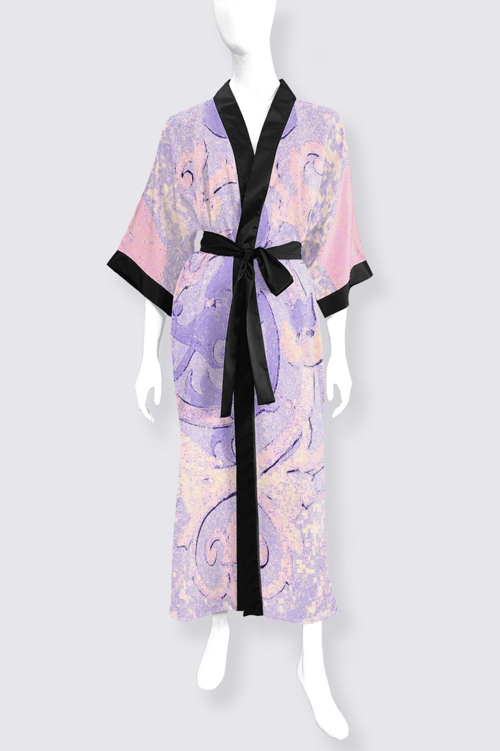 Picture of MEIYO PINK Phoenix Long Satin Kimono