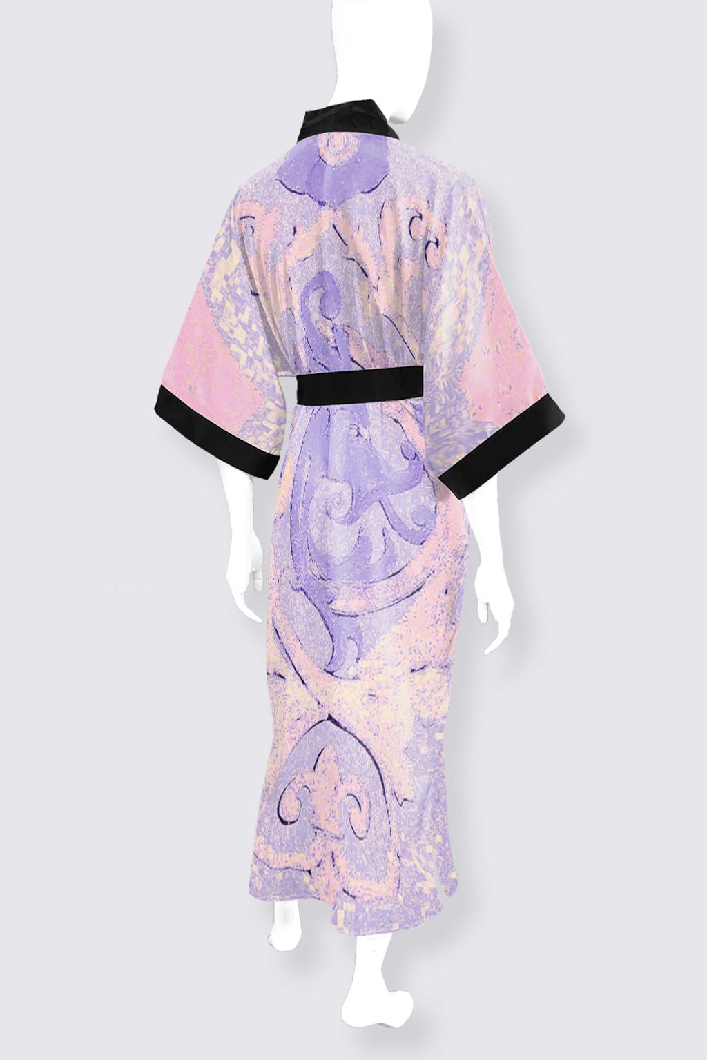 Picture of MEIYO PINK Phoenix Long Satin Kimono