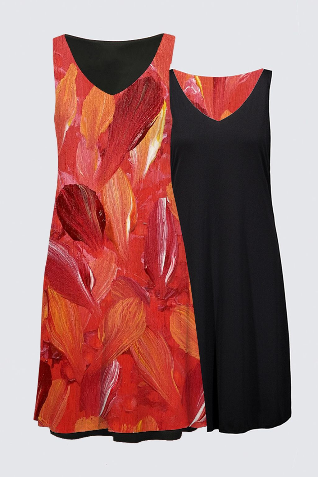 Picture of Red and Orange Abstract Kate Dress