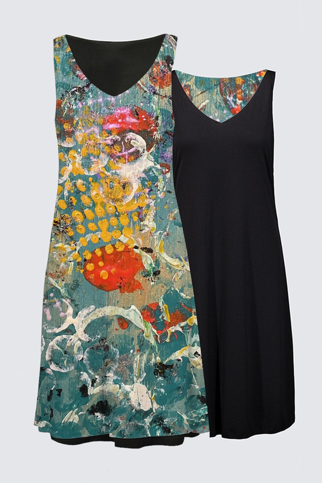Picture of Teal and Orange Abstract Kate Dress