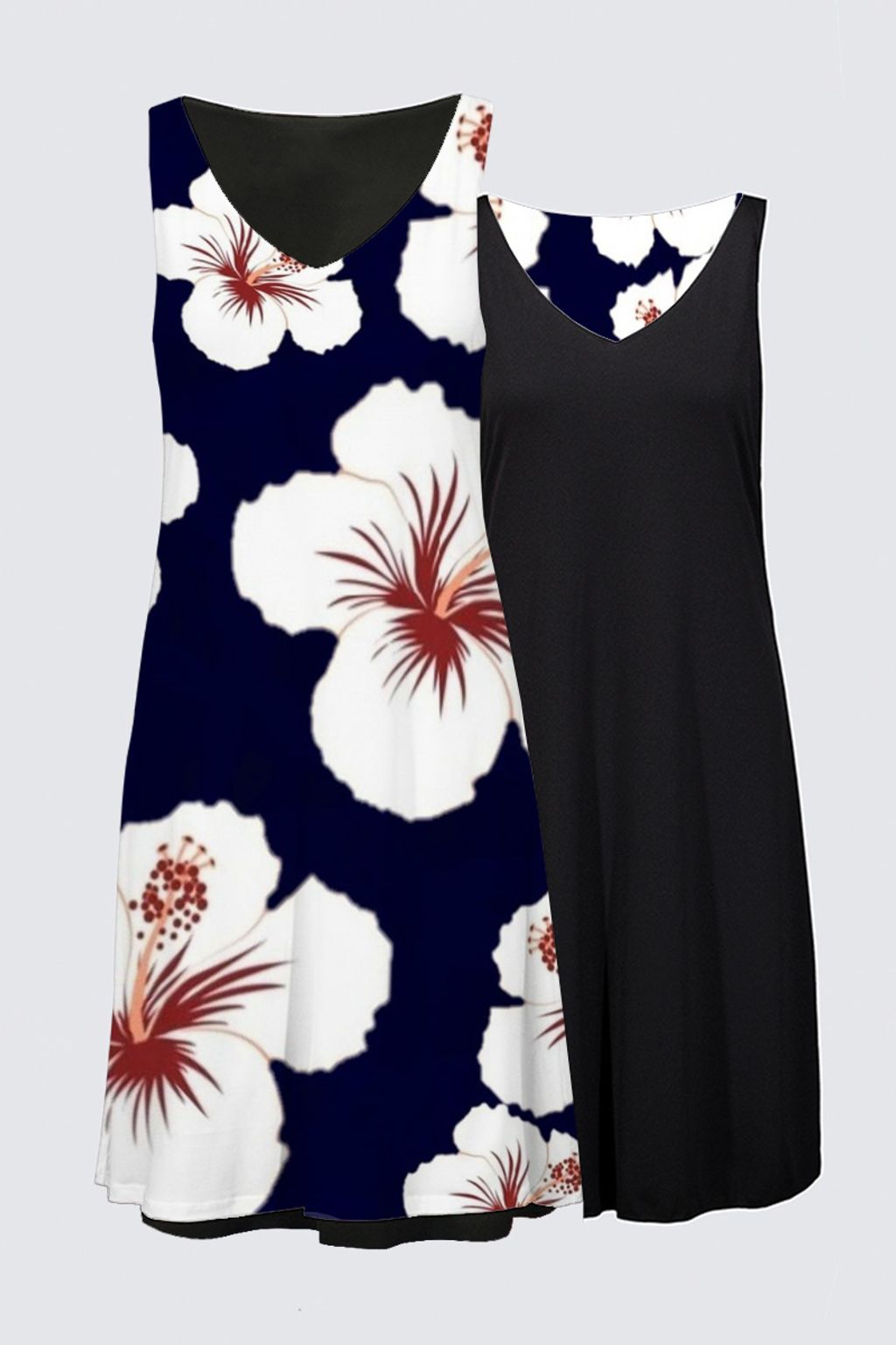 Picture of Navy & White Hibiscus Kate Dress