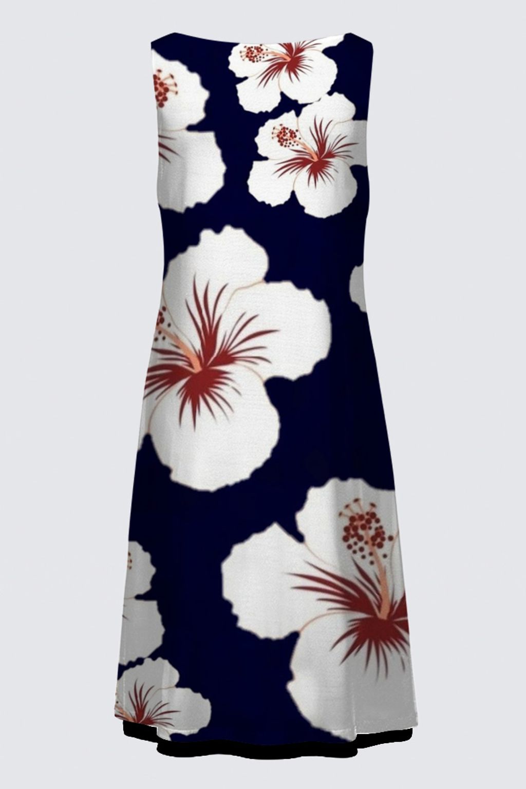 Picture of Navy & White Hibiscus Kate Dress