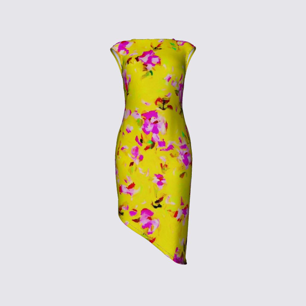 Picture of Yellow pink floral  FELICIA DRESS