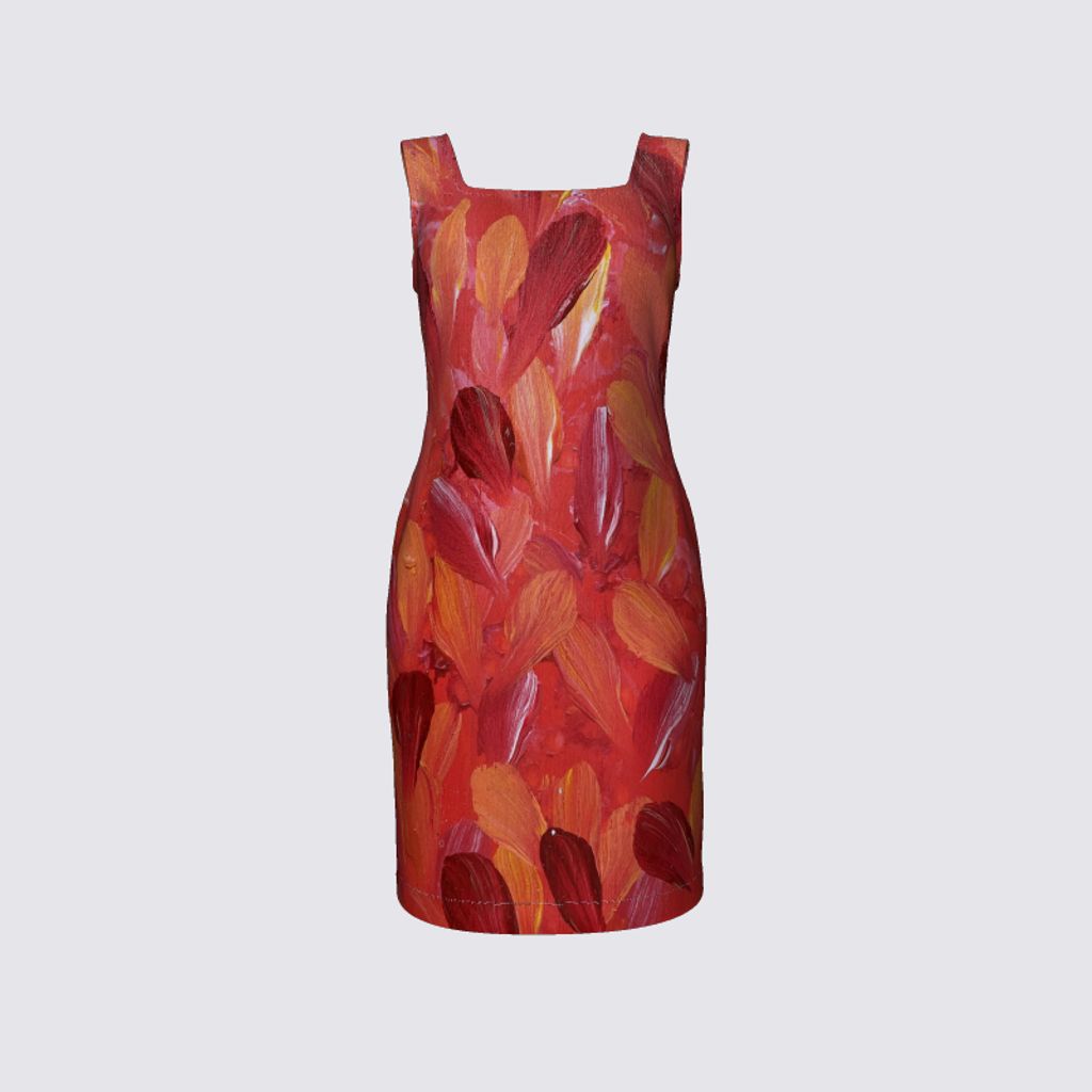 Picture of Red and Orange Abstract Amanda Dress II
