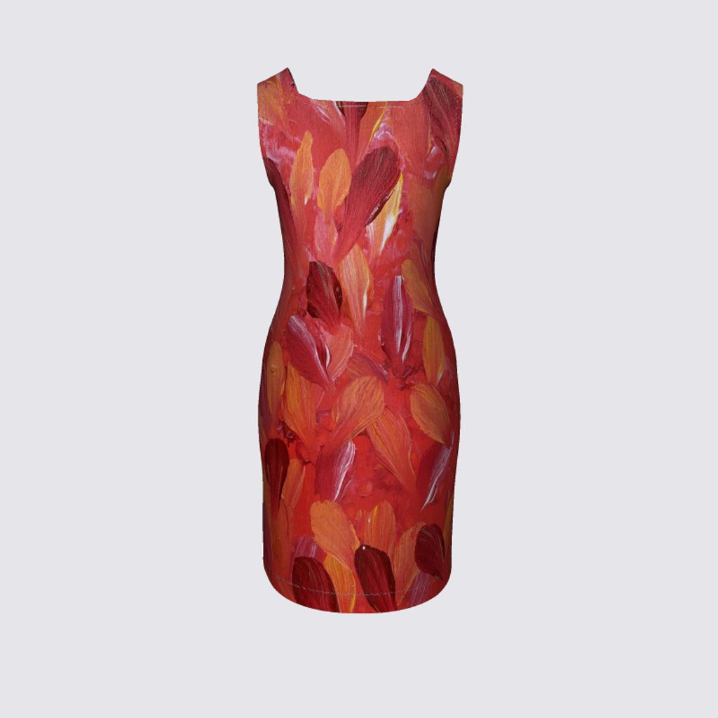 Picture of Red and Orange Abstract Amanda Dress II