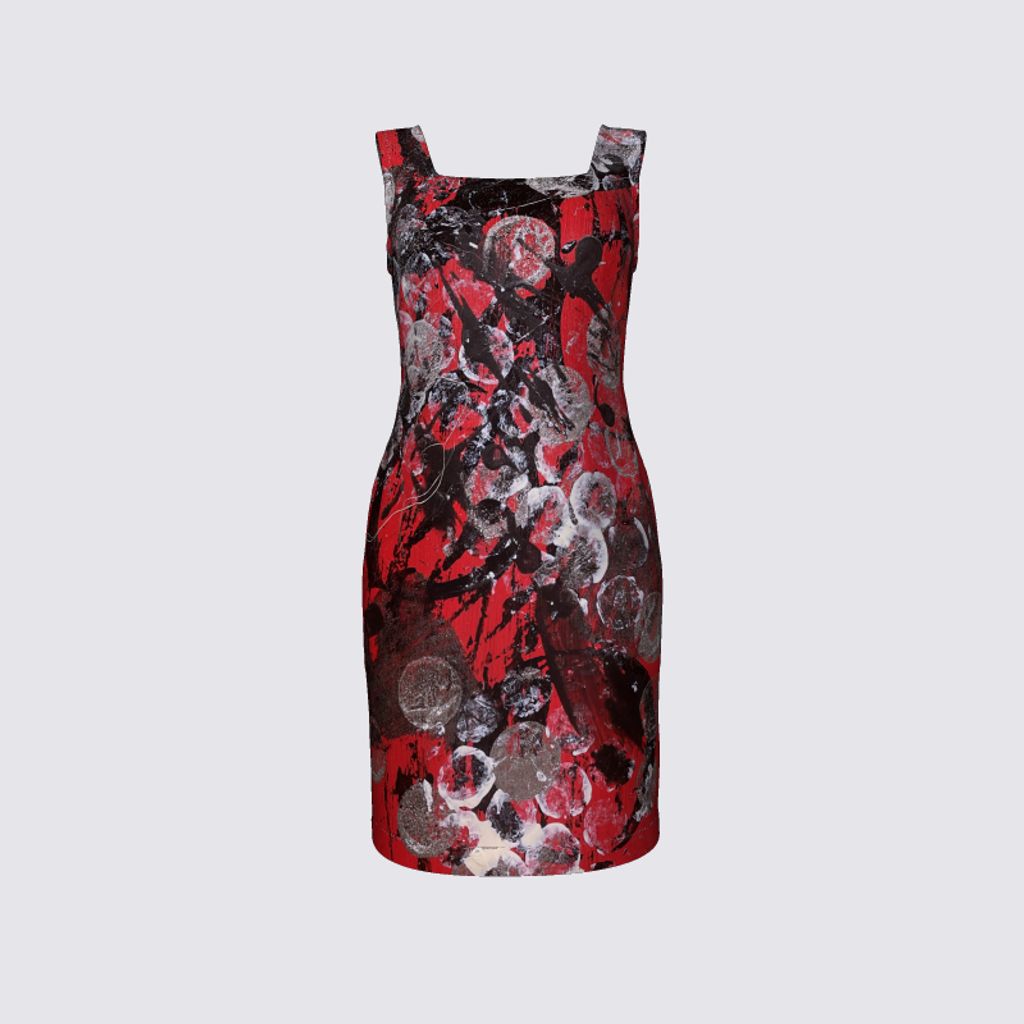 Picture of Red and Black Abstract Amanda Dress II