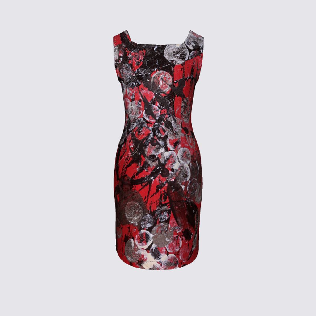 Picture of Red and Black Abstract Amanda Dress II