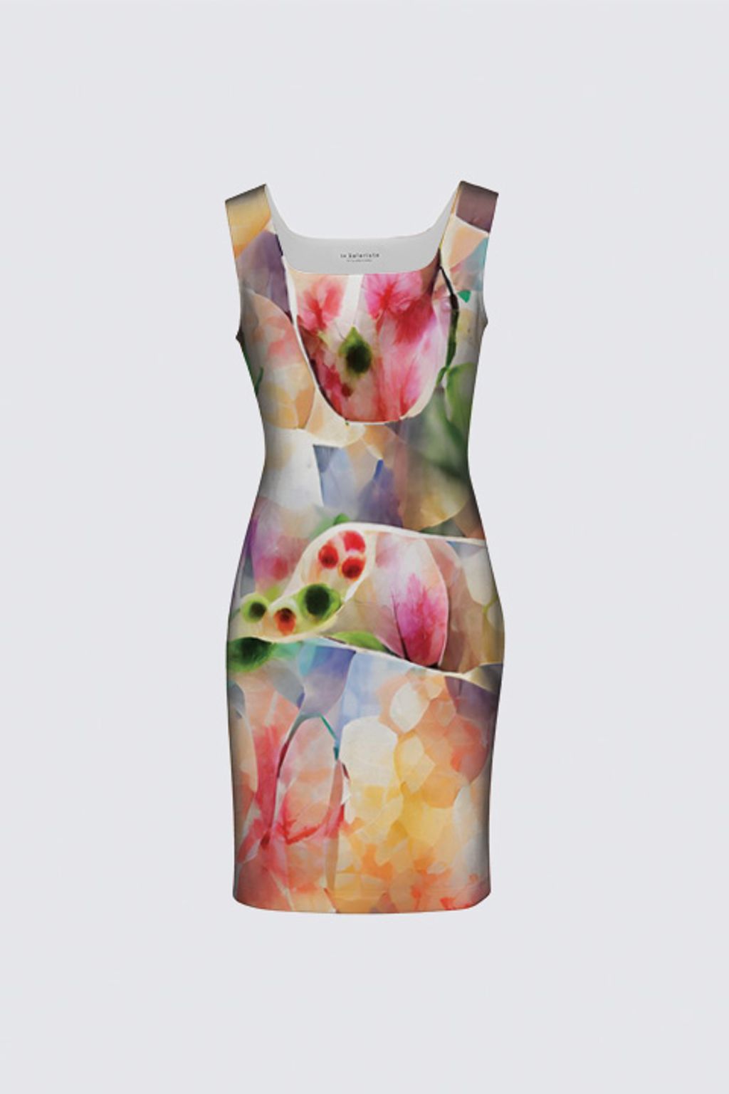 Picture of Abstract Flower Bokeh Dots - Floral Watercolor Art Amanda Dress II