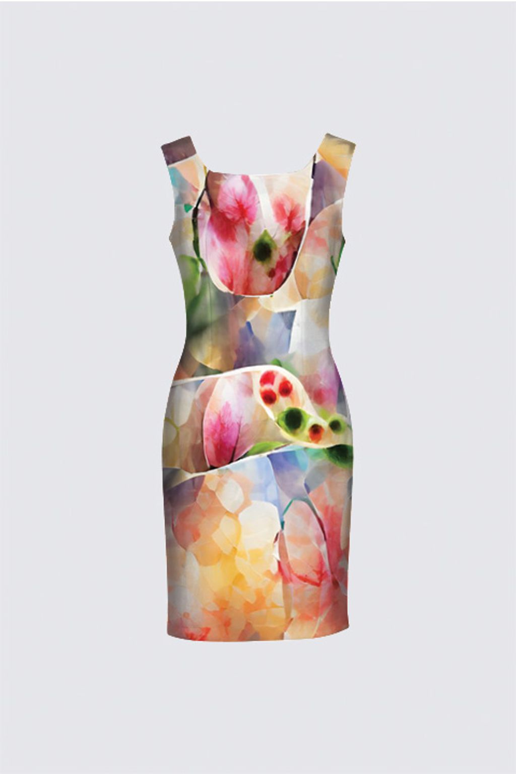 Picture of Abstract Flower Bokeh Dots - Floral Watercolor Art Amanda Dress II