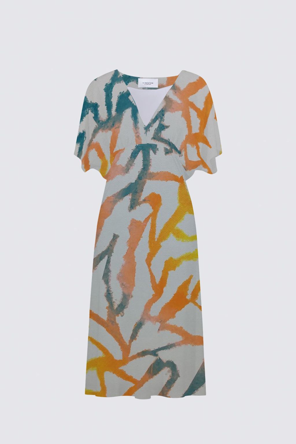 Picture of Cracked light Sarah V-neck Dress