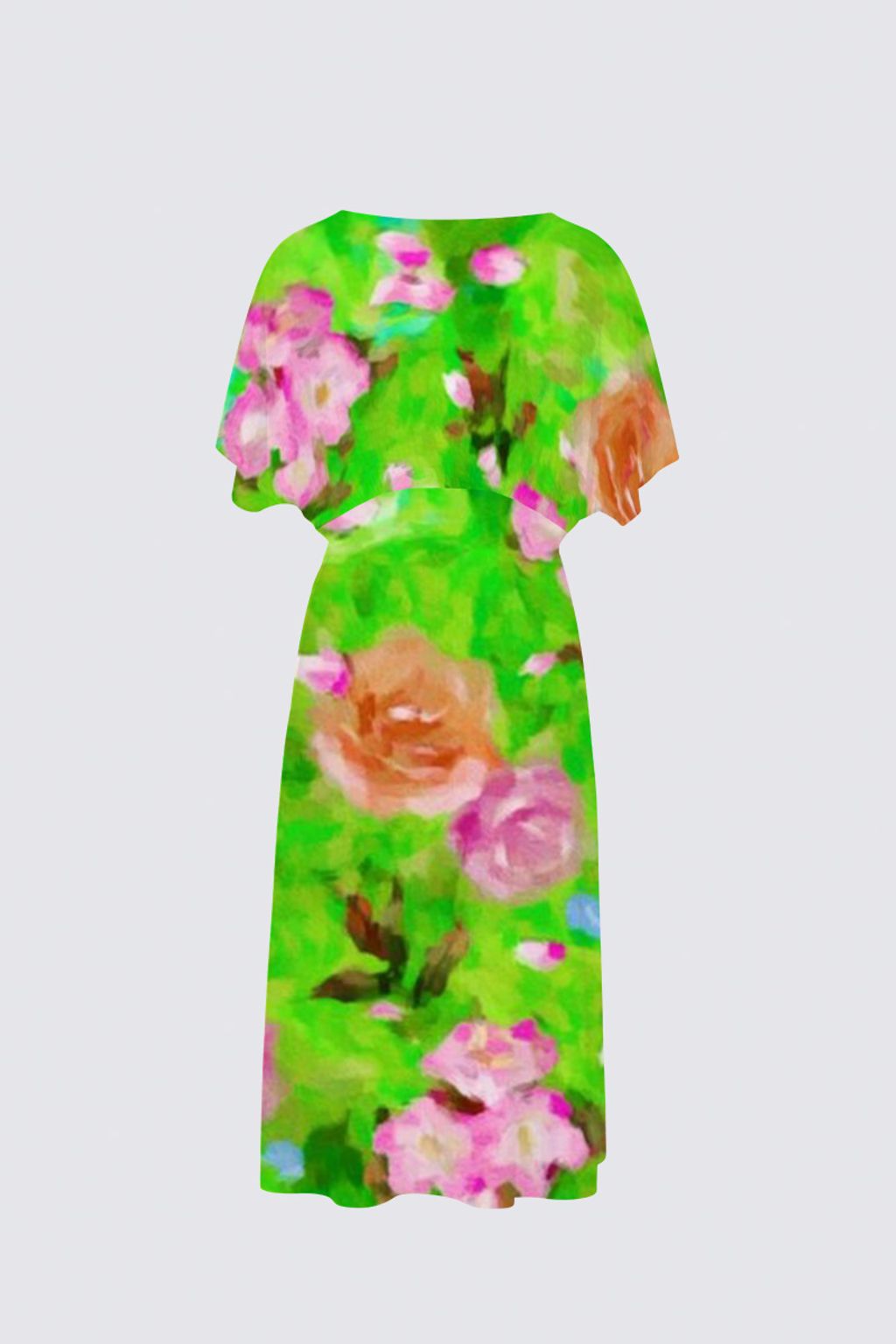 Picture of Green floral garden  Sarah V-neck Dress