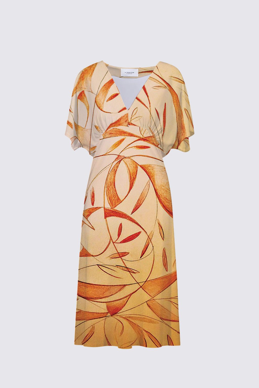 Picture of Tangerine Sarah V-neck Dress