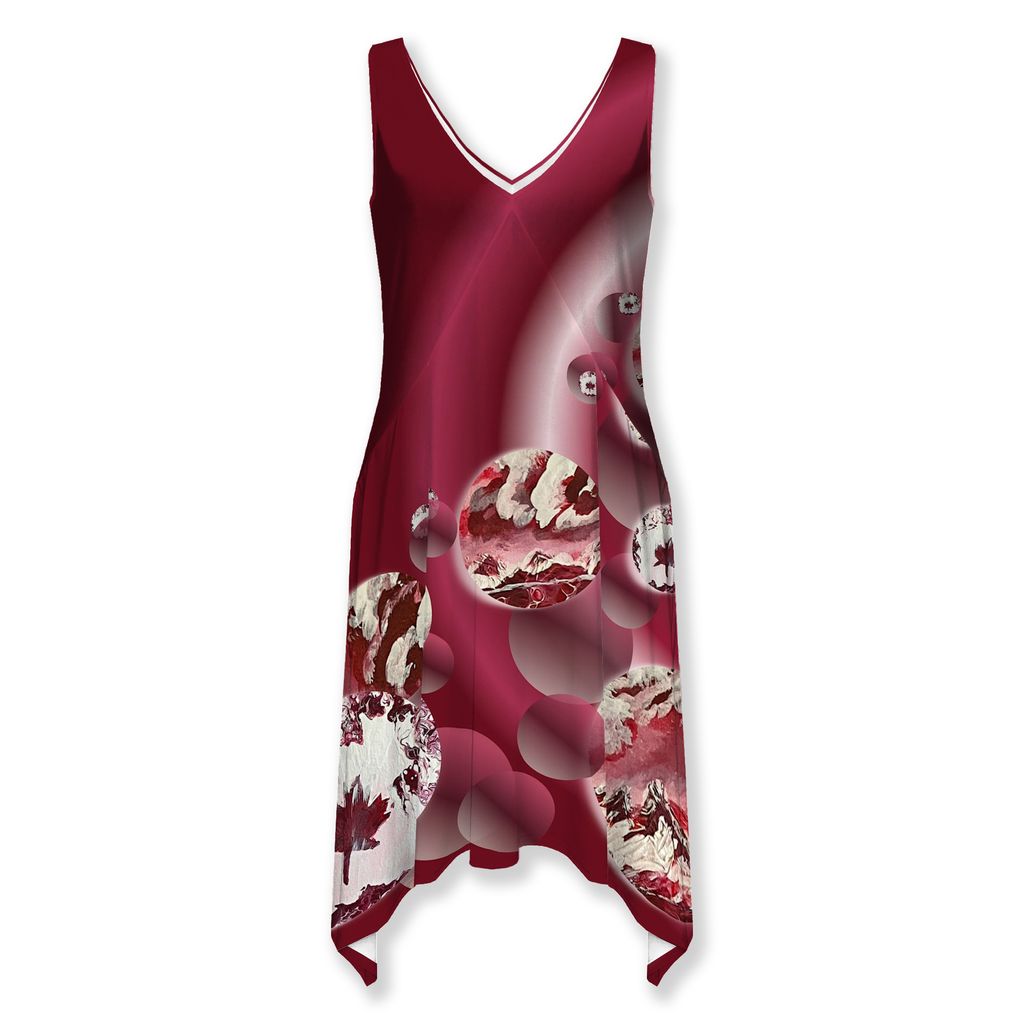 Picture of True North True Red Galaxy Thalia Asymmetrical Hem Dress