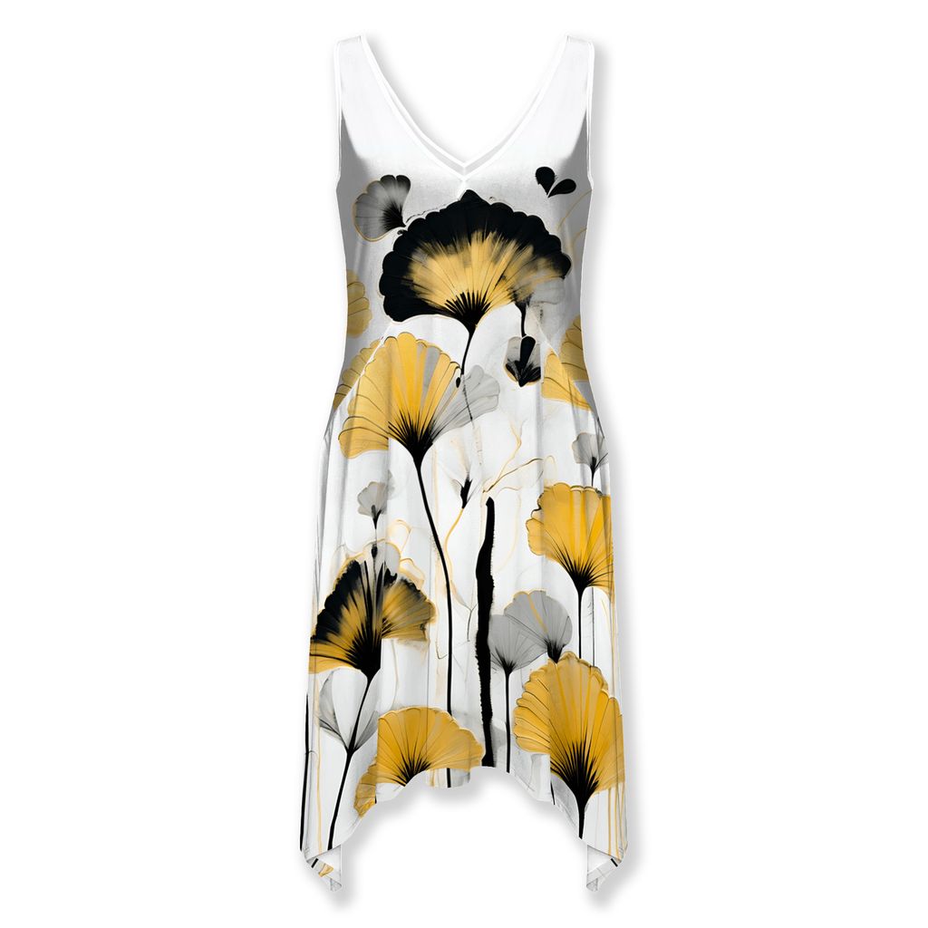 Picture of Golden Ginkgo Thalia Asymmetrical Hem Dress