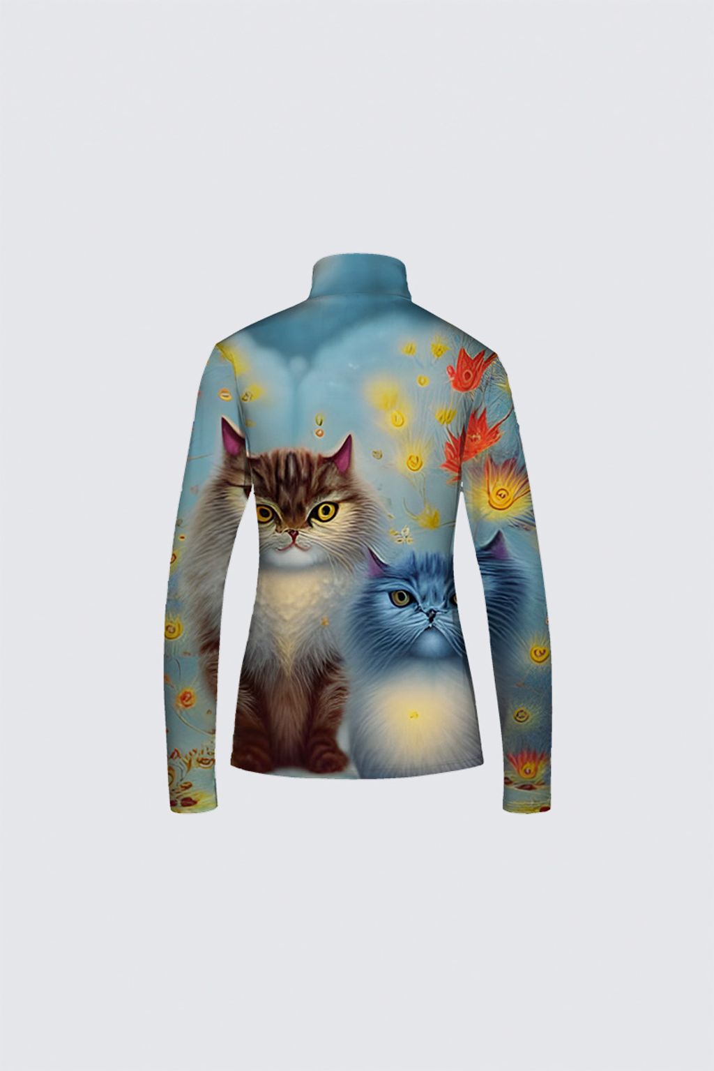 Picture of Two Paws Think Alike - Cat Couple in Autumn Jamie Top 