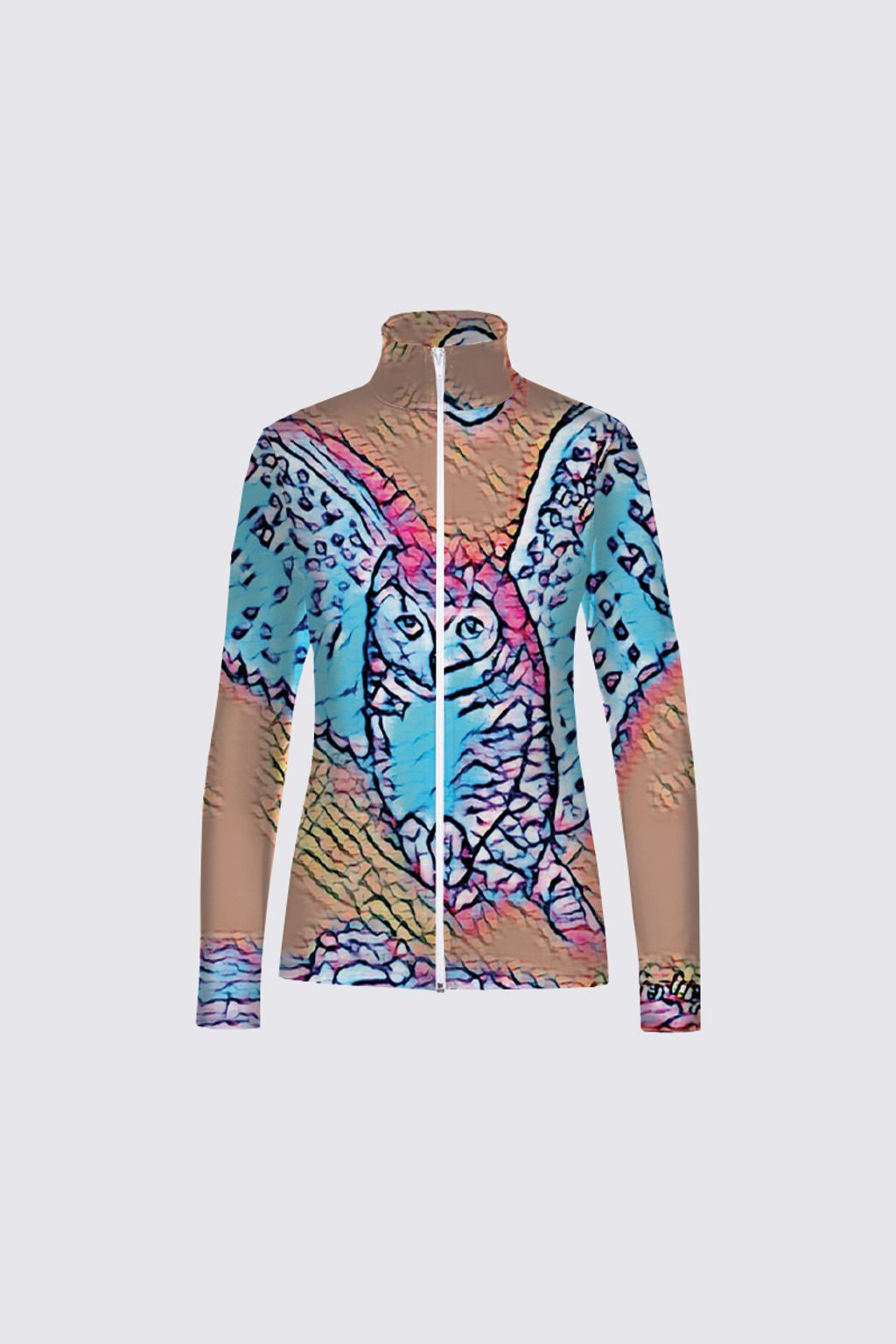 Picture of Hunting Owl Blue  Catherine Full-zip Active top