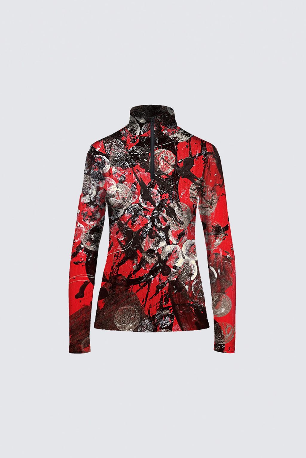 Picture of Red and Black Abstract WLS32 Jamie Black Top