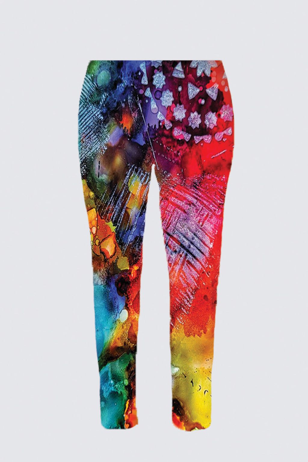 Picture of Rainbow puddle Plus-Size Jackie Stretch Cigarette Pants