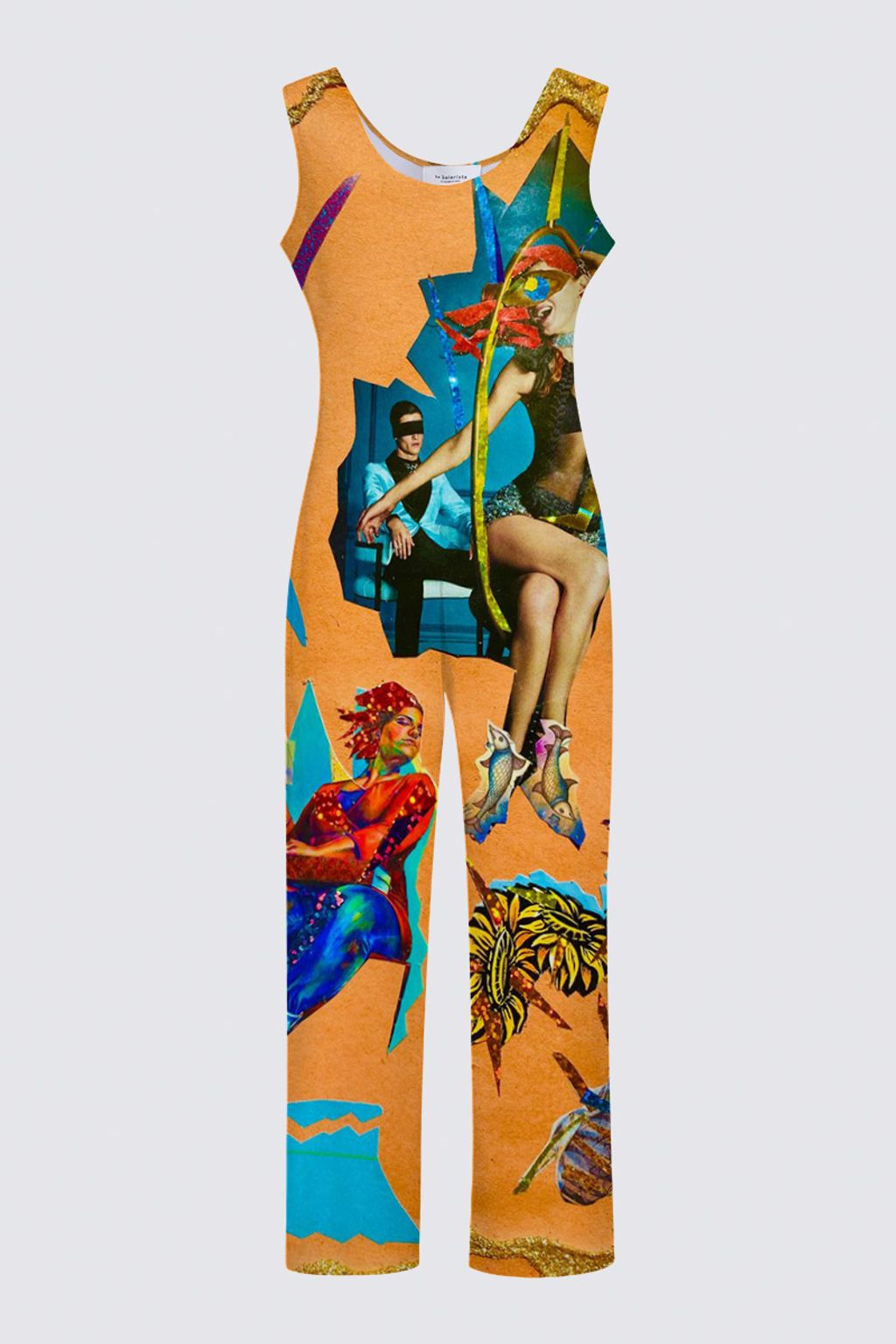 Picture of 'Feet Of Fish In Yonder Sunflowers' Chloe Sleeveless Jumpsuit