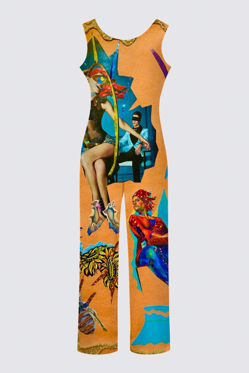 Picture of 'Feet Of Fish In Yonder Sunflowers' Chloe Sleeveless Jumpsuit
