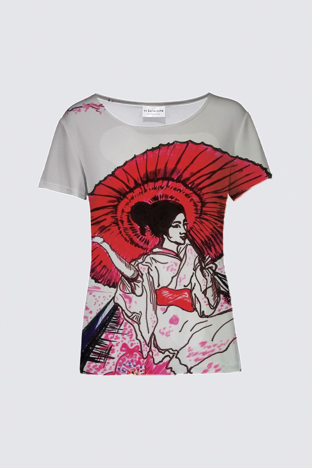 Hanami Cherry Blossom Festival K SMITH TEE -Le Galeriste - Wearable Art -  Made in Montreal, image size:1024x1536