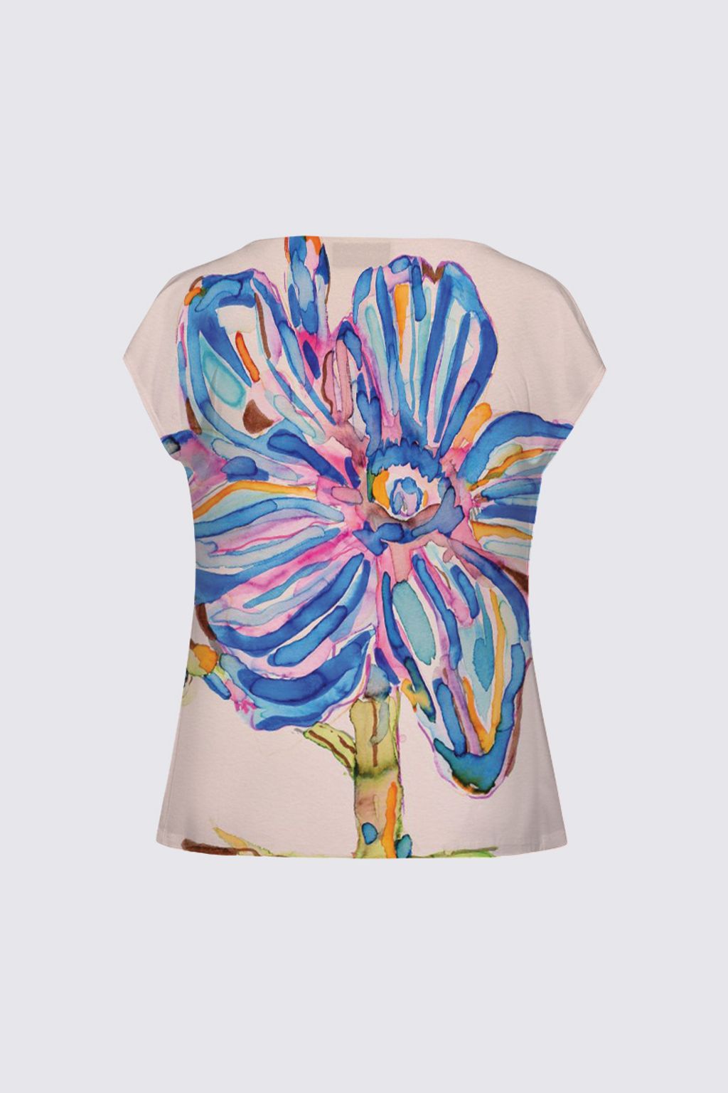 Picture of Blue Poppy into White Julie Drape T-shirt