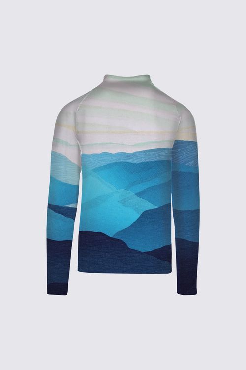 Picture of Green and Cream Sky Sydney half-zip Top