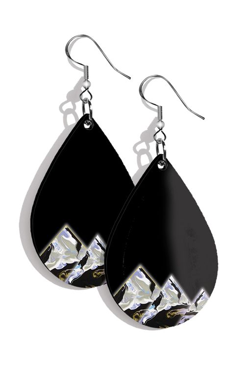 Picture of Smooth Angles and Black Pixie Earrings