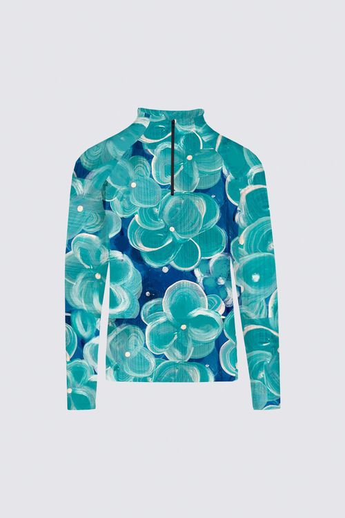 Picture of Teal Floral MLS08 Sydney Black Active Top