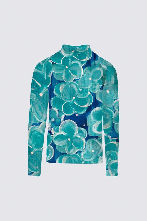 Picture of Teal Floral MLS08 Sydney Black Active Top