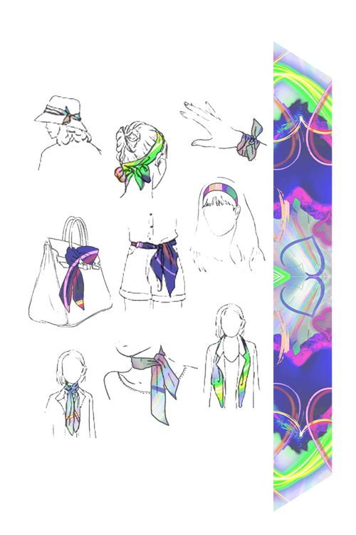 Picture of Code Red: Neon Hearts Unleashed Rébecca Light Drape Scarf