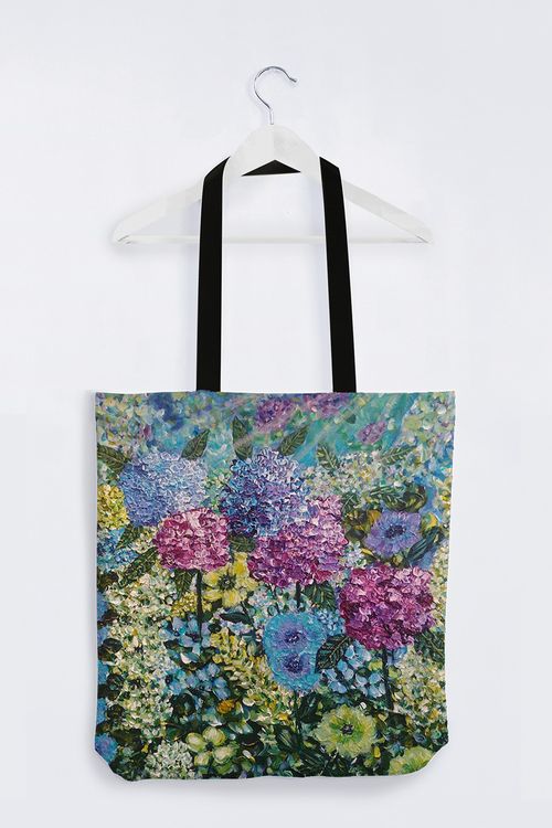 Picture of Pamela's Hydrangea Garden Scuba Tote Bag