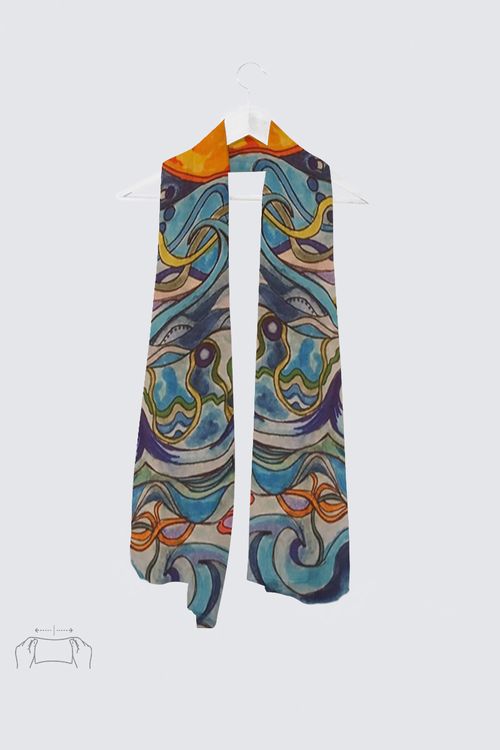 Picture of Below the Horizon Vivienne Scarf in Knit Chiffon