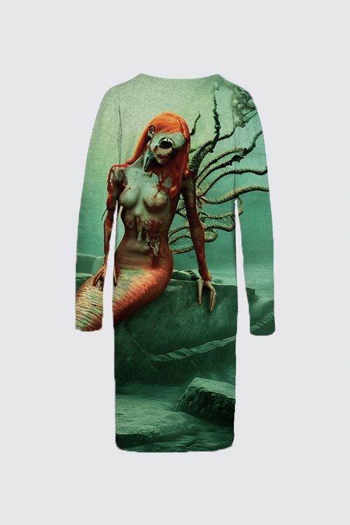Picture of Bloody and gory Redhead Zombie Mermaid Nikki Duster Cardigan