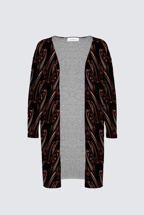 Picture of Liquorice ripple Plus-Size Nikki Duster Cardigan