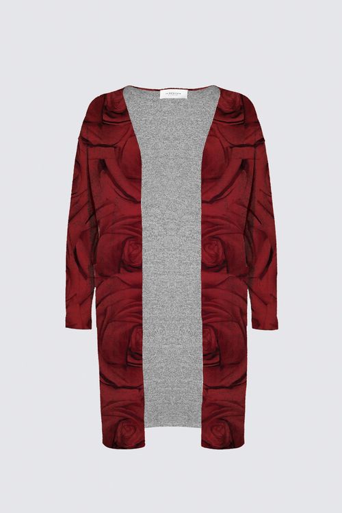 plus size red duster cardigan
