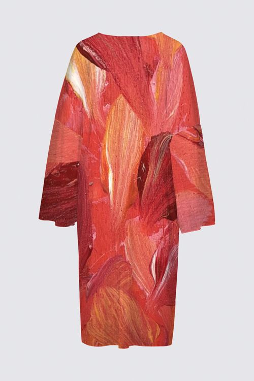 Picture of Red and Orange Abstract Elani Kimono